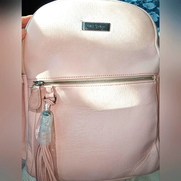 Lily and Jade Pink leather Backpack (smaller size Anna) - Picture 1 of 4